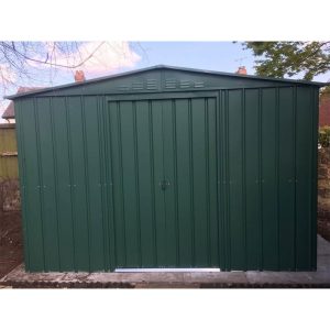 10' x 6' Globel Heritage Green Apex Metal Shed (3.07 x 1.85m)