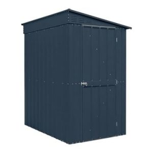 4' x 6' Globel Lean To Anthracite Grey Metal Shed (1.24m x 1.8m)