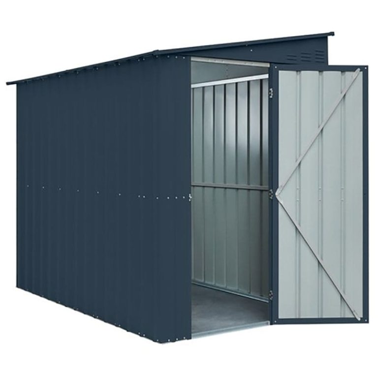 5' x 8' Globel Lean To Anthracite Grey Metal Shed (1.55m x 2.42m)