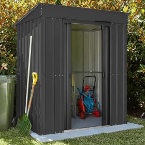 6' x 3' Globel Anthracite Grey Pent Metal Shed (1.8m x 0.93m)