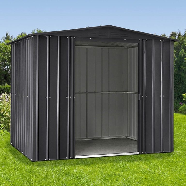 8' x 6' Globel Anthracite Grey Apex Metal Shed (2.34m x 1.75m)