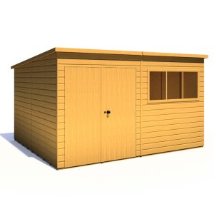 Loxley 12' x 10' Double Door Premium Shiplap Pent Shed