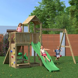 Loxley 12' x 13' Climbing Frame With Double Swing & Slide