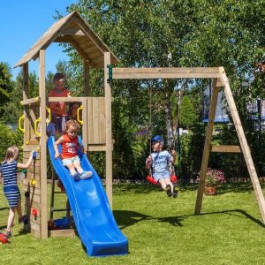 Loxley 13' x 9' Climbing Frame Fortress With Swing & Slide