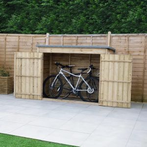 6'5 x 2'10 Forest Double Door Overlap Wooden Bike Shed / Pressure Treated (no floor)