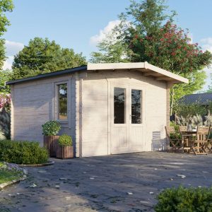 Oren 14' x 14' Viscount Log Cabin - 28mm