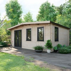 Oren 14' x 18' Marquess Log Cabin - 44mm