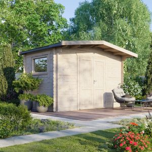 Oren 14' x 8' Viscount Workshop Log Cabin - 28mm