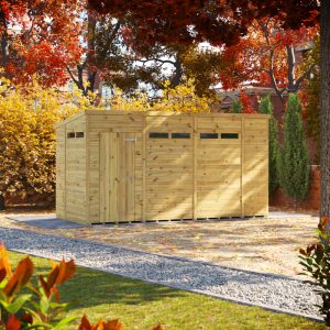 Oren 14' x 6' Premium Shiplap Modular Custom Pent Security Shed