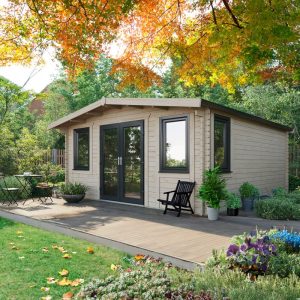 Oren 18' x 16' Marquess Log Cabin - 44mm