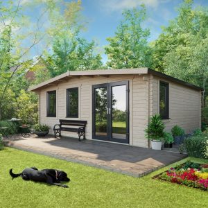 Oren 18' x 20' Marquess Log Cabin - 44mm