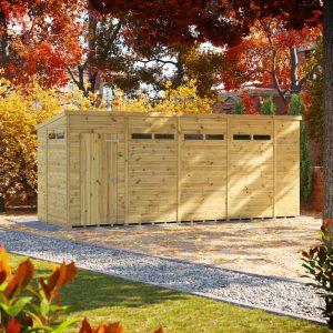 Oren 18' x 6' Premium Shiplap Modular Custom Pent Security Shed