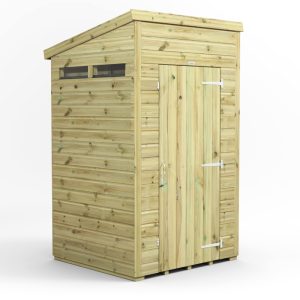 Oren 4' x 4' Premium Shiplap Modular Custom Pent Security Shed