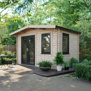 Oren 8' x 12' Marquess Log Cabin - 44mm