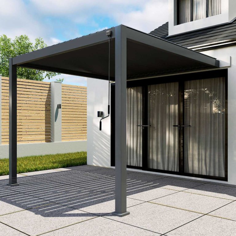 Orion 3m Aluminium Wall Mounted Square Pergola