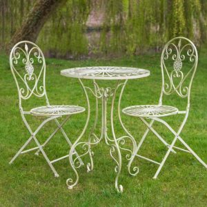 Osbourne Araya 2 Seater Metal Round Bistro Set - Cream