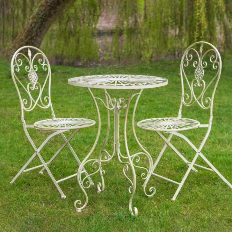 Osbourne Araya 2 Seater Metal Round Bistro Set - Cream