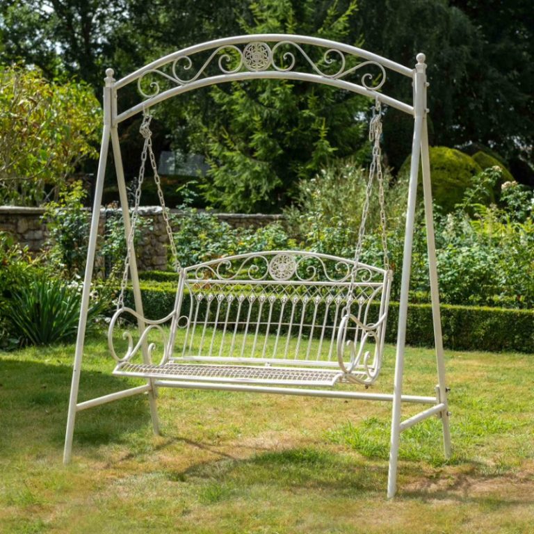 Osbourne Araya 2 Seater Metal Swing Seat - Cream