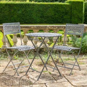 Osbourne Coverdale 2 Seater Metal Round Bistro Set - Pewter