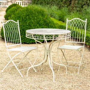 Osbourne Dio 2 Seater Metal Round Bistro Set - Cream