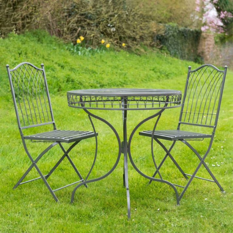 Osbourne Dio 2 Seater Metal Round Bistro Set - Umber Grey