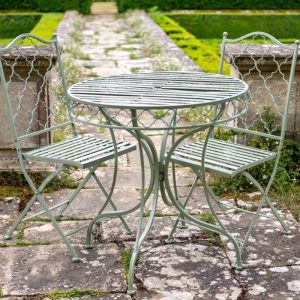 Osbourne Dokken 2 Seater Metal Round Bistro Set - Sage Green