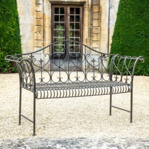 Osbourne Grohl 2 Seater Metal Garden Bench - Rusty