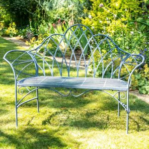 Osbourne Harry 2 Seater Metal Garden Bench - Lead