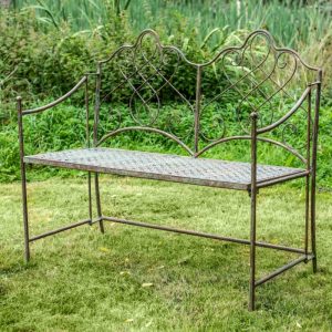 Osbourne Rose 2 Seater Metal Garden Bench - Rusty