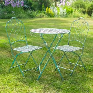 Osbourne Rose 2 Seater Metal Round Bistro Set - Green