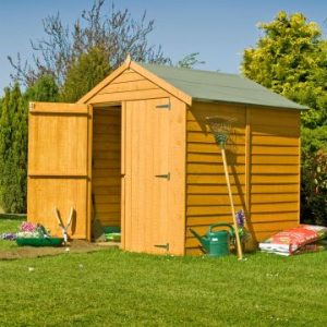 6' x 6' Shire Overlap Double Door Wooden Garden Shed (2.01m x 1.82m)