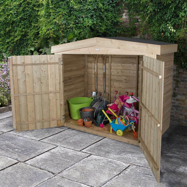 6'5 x 3' Forest Large Double Door Apex Wooden Garden Storage  - Bike / Mower Outdoor Store (1.9m x 0.8m)