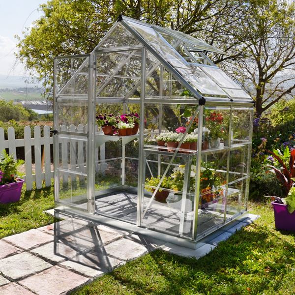 Palram - Canopia 6' x 4' Harmony Silver Polycarbonate Greenhouse