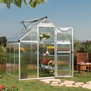 Palram - Canopia 6' x 6' Mythos Silver Polycarbonate Greenhouse