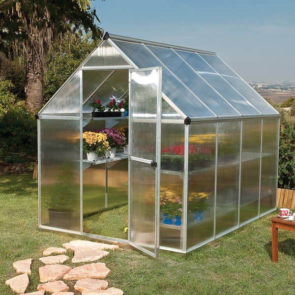 Palram - Canopia 6' x 8' Mythos Silver Polycarbonate Greenhouse