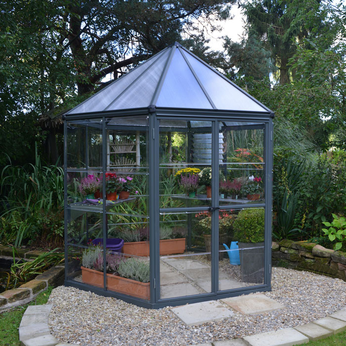 Palram - Canopia 8' Oasis Hexagonal Polycarbonate Greenhouse