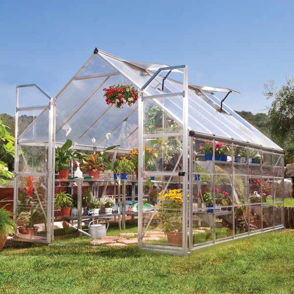 Palram - Canopia 8' x 12' Balance Silver Polycarbonate Greenhouse