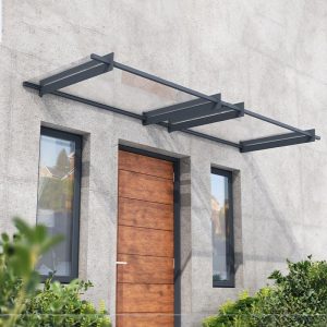 10' x 3' Palram Canopia Nancy 3000 Door Canopy - Grey (3.01m x 0.94m)