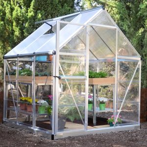 Palram - Canopia 6' x 6' Nature Hybrid Silver Polycarbonate Greenhouse