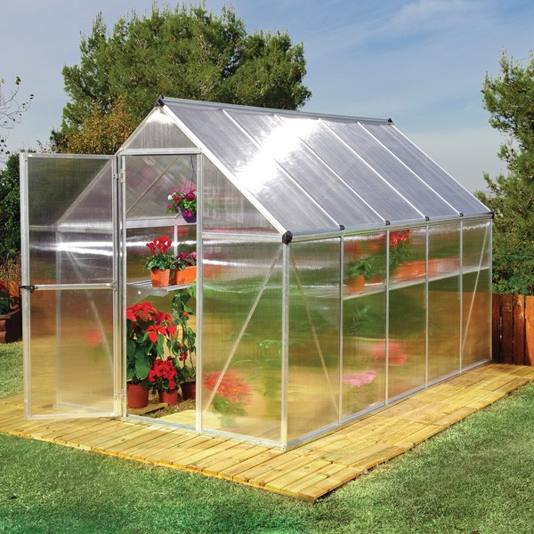 Palram - Canopia 6' x 10' Mythos Silver Polycarbonate Greenhouse