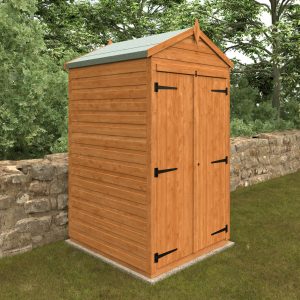 Redlands 4' x 4' Double Door Windowless Shiplap Modular Apex Shed