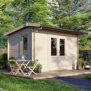 Oren 14' x 10' Duke Log Cabin - 28mm