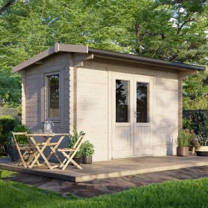 Oren 14' x 8' Duke Log Cabin - 28mm