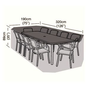 Oren Preserver - 8/10 Seater Rectangular Patio Set Cover - 320cm