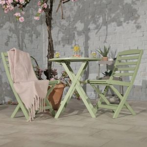 RC Porto 2 Seater Wooden Folding Bistro Set - Green