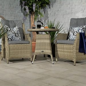 RC Wentworth 2 Seater Highback Comfort Rattan Bistro Set