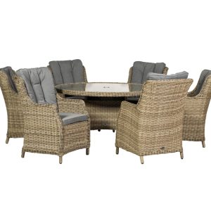 RC Wentworth 6 Seater Highback Comfort Rattan Round Dining Set