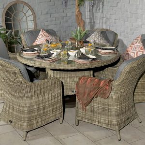 RC Wentworth 6 Seater Rattan Imperial Round Dining Set