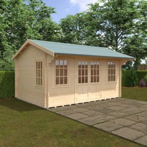 Redlands 16' x 12' Valhalla Log Cabin - 44mm