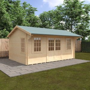 Redlands 18' x 12' Valhalla Log Cabin - 44mm